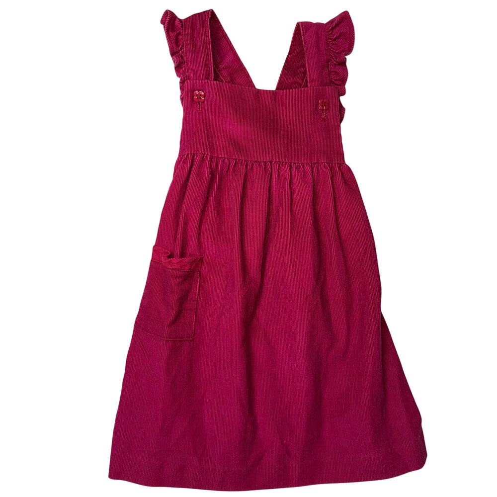 Healthtex vintage raspberry pink corduroy pinafore dress 4T